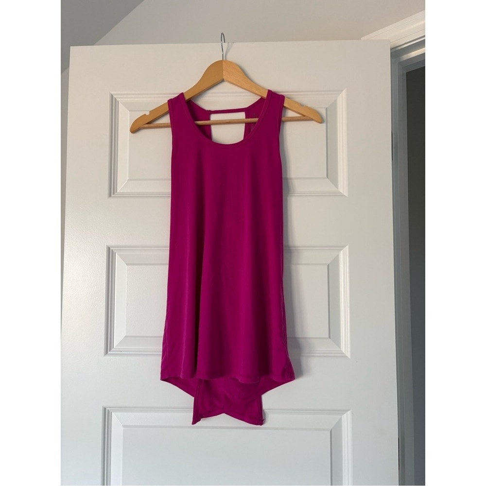 EUC Athleta Fuchsia Scoop Neck Wrap Tank Women's XS Pilates Yoga Workout Top